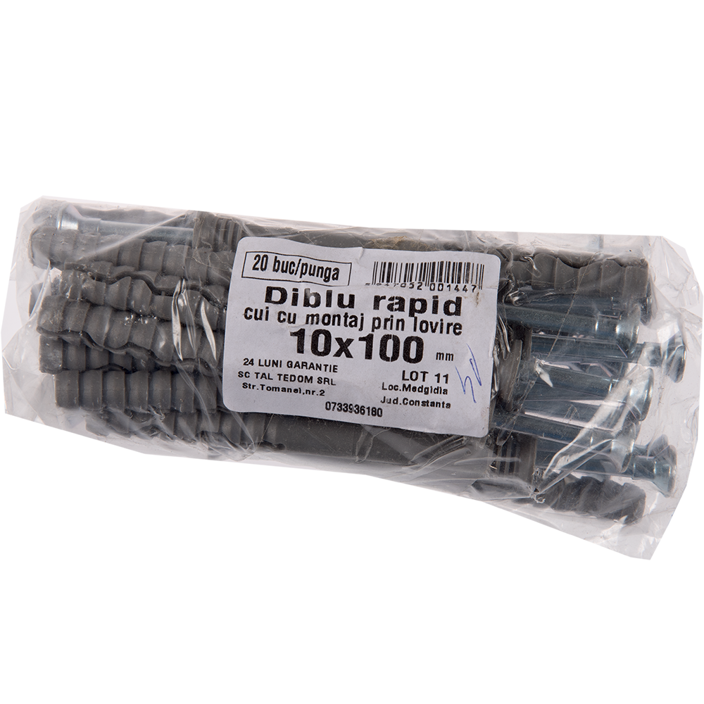 Diblu rapid Y cu surub, 10 x 80 mm, 20 buc/punga