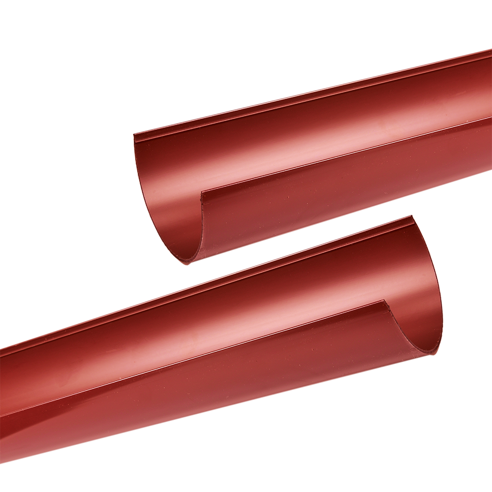 Jgheab 125 mm, PVC, Regenau, culoare: rosu, L= 3 m