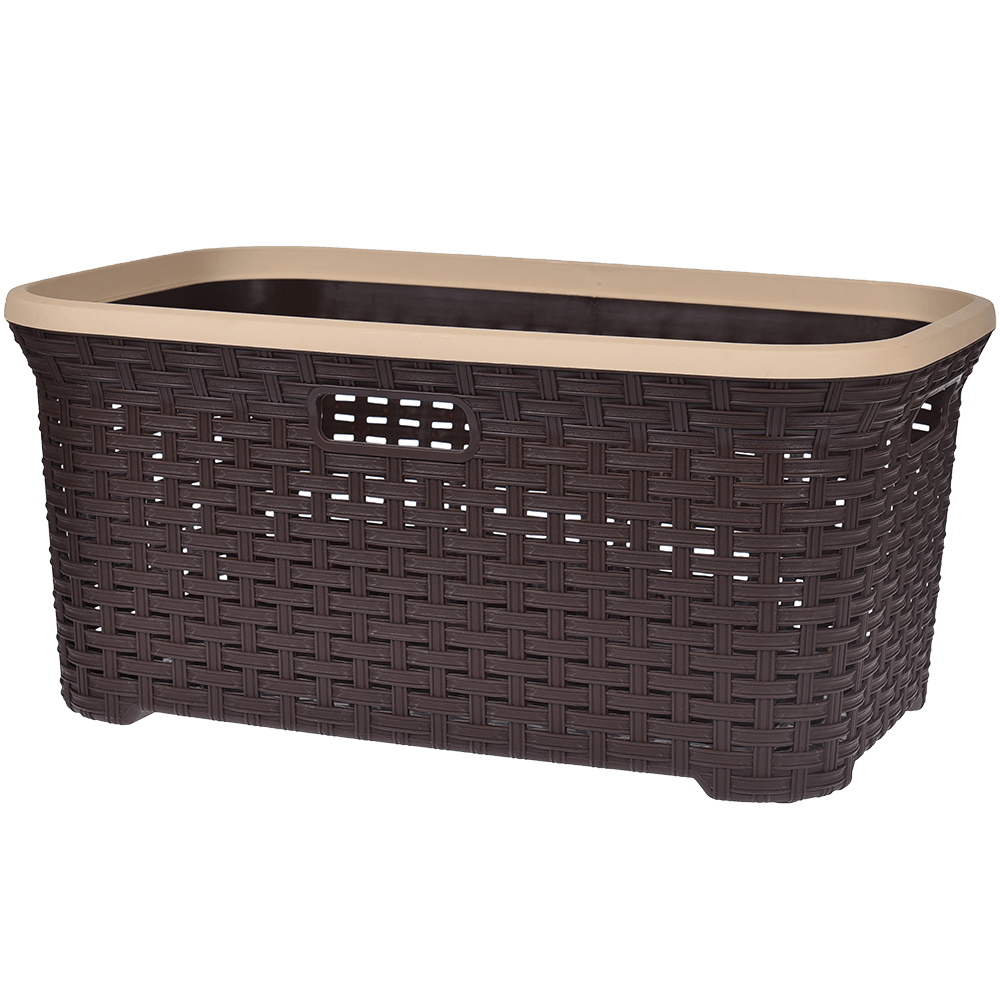 Cos rufe mare rattan Inaplast, plastic, maro, 62 x 28 x 40 cm
