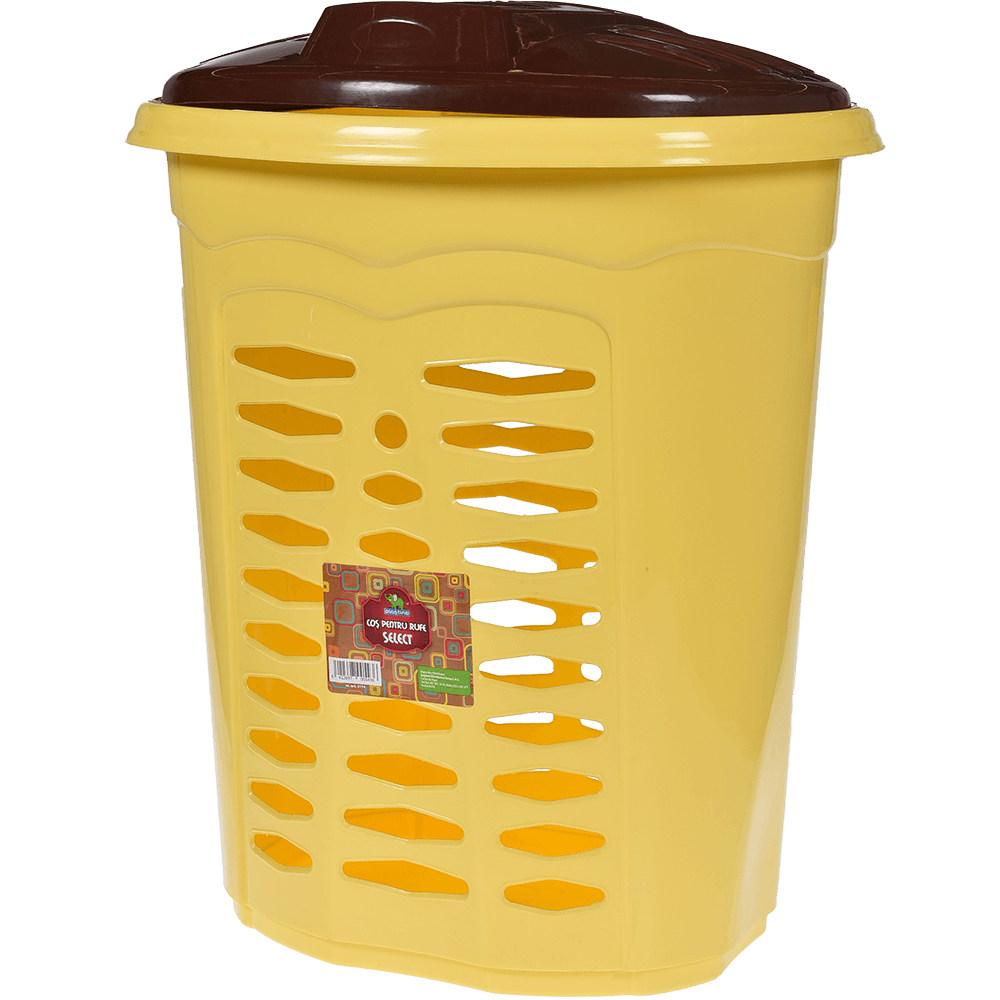 Cos pentru rufe Inaplast, plastic, galben-maro, 35 x 45 x 50 cm