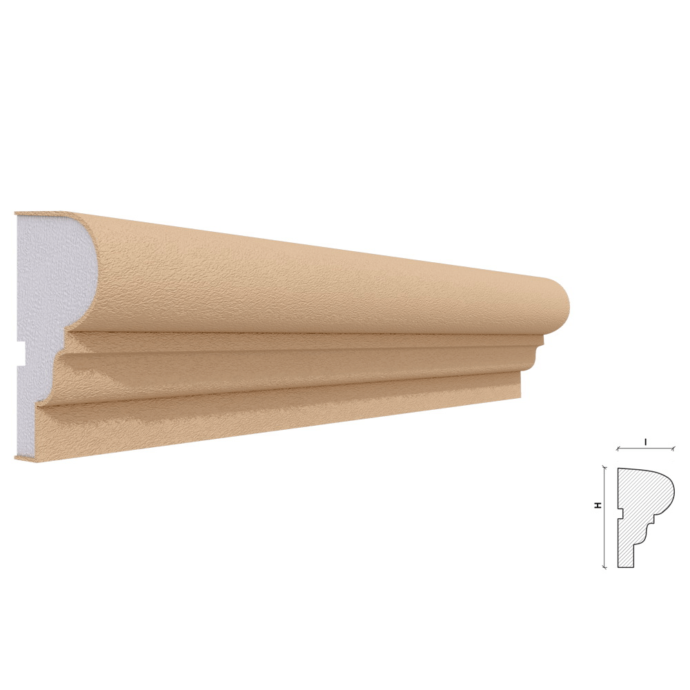 Ancadrament ferestre si usi Akfix FP102,  polistiren EPS + rasina, 100 x 55 x 2000 mm