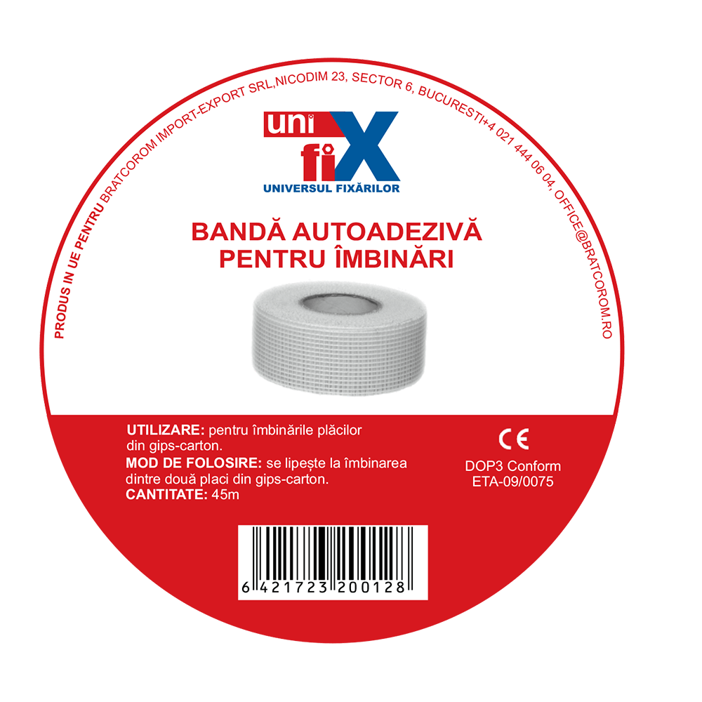 Banda autoadeziva pentru rosturi la placile de gips-carton, 45 ml/rola