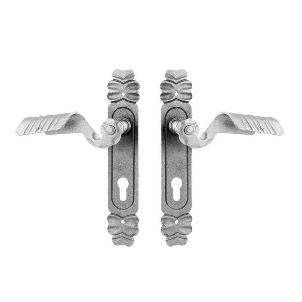 Sild cu maner pentru poarta, fier forjat, 290 x 46 x 3 mm, 2 bucati/set