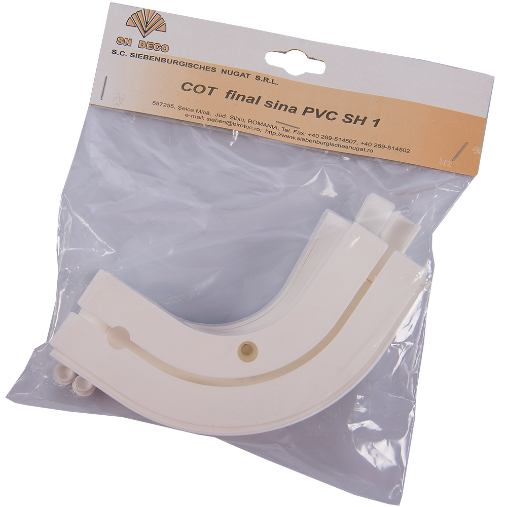 Cot final sina tavan SH1, stanga / dreapta, PVC, alb, 1 canal