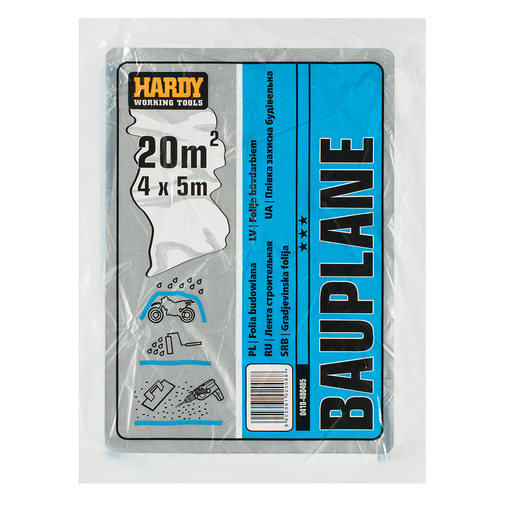 Folie de protectie pentru echipamente si suprafete Hardy din LDPL (pliata), 4 x 5 m
