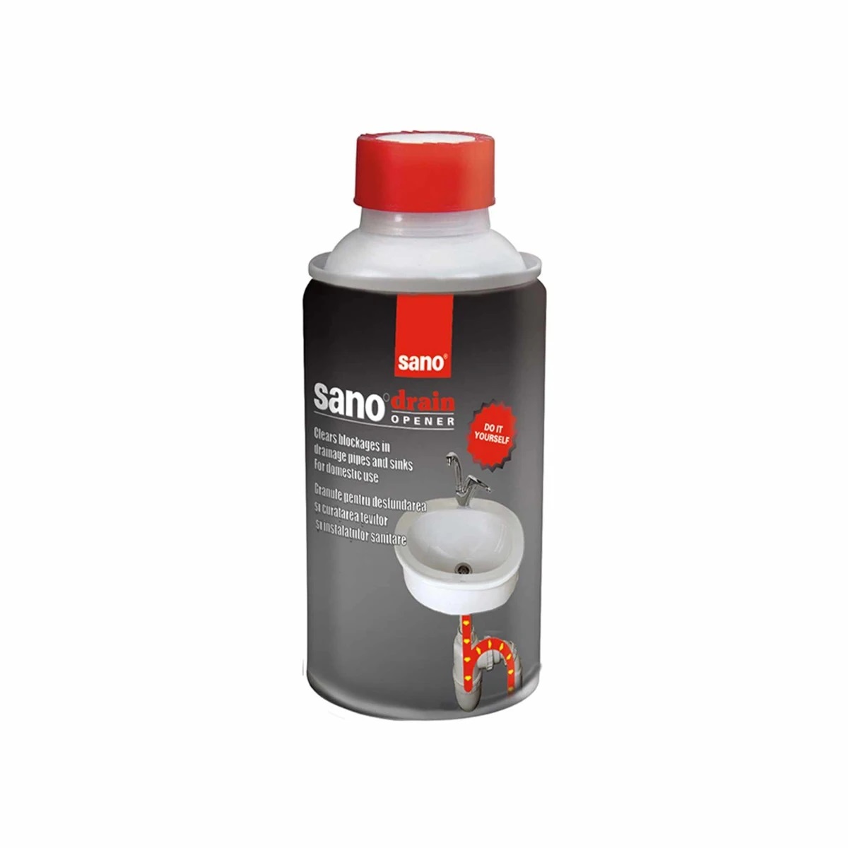 Granule pentru desfundarea tevilor si instalatiilor sanitare, Sano Drain, 200 g