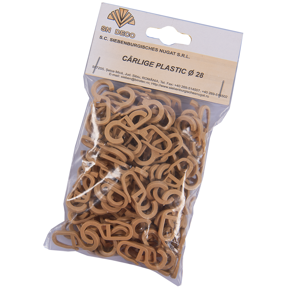 Carlig pentru inele galerie, bej, set 100 buc