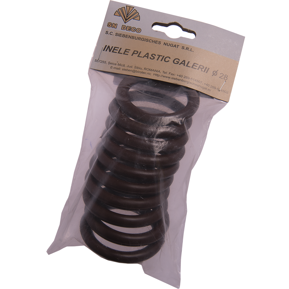 Inele galerie din PVC, maro, pentru diametru de 28 mm, 10 buc
