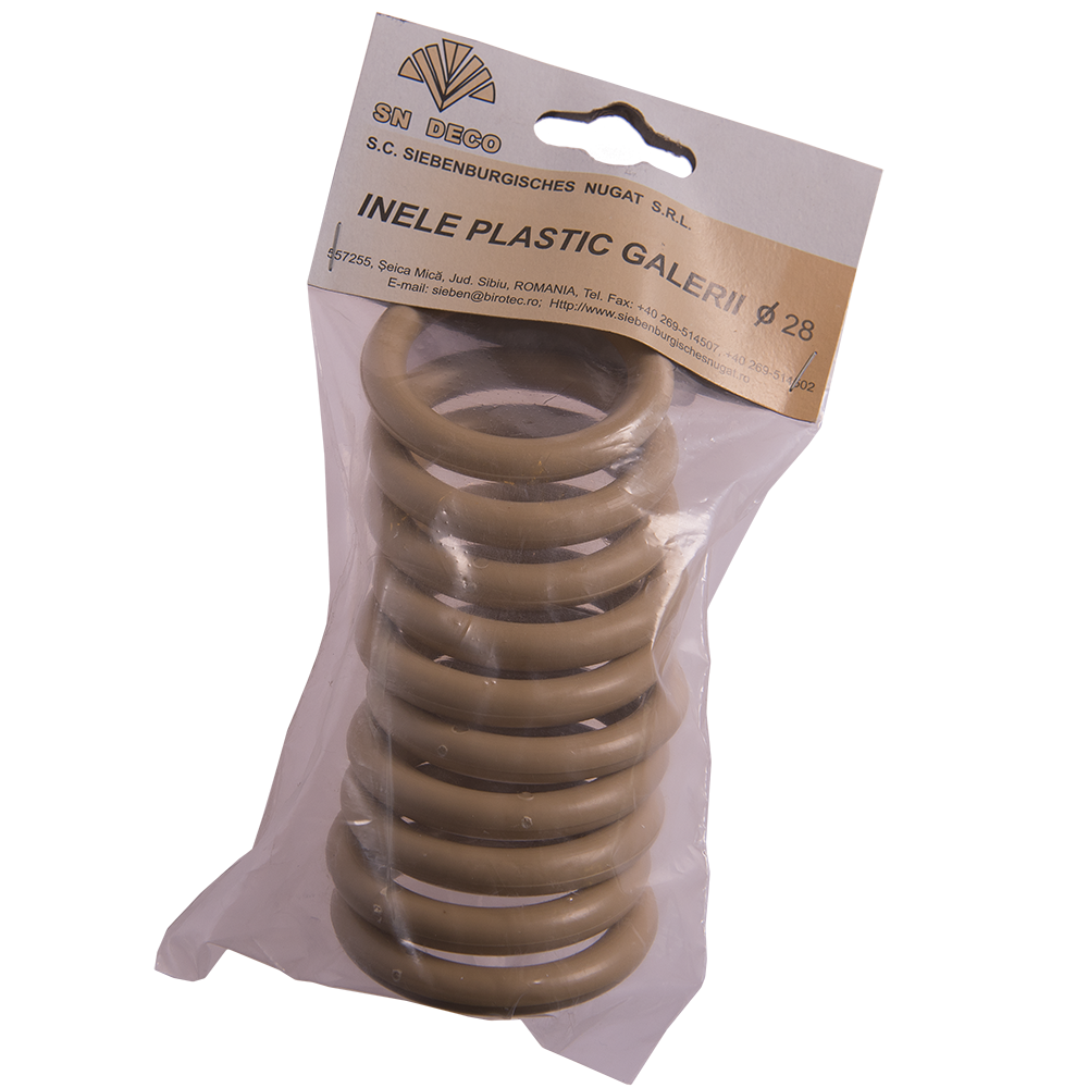 Inele galerie din PVC, bej, pentru diametru de 28 mm, 10 buc