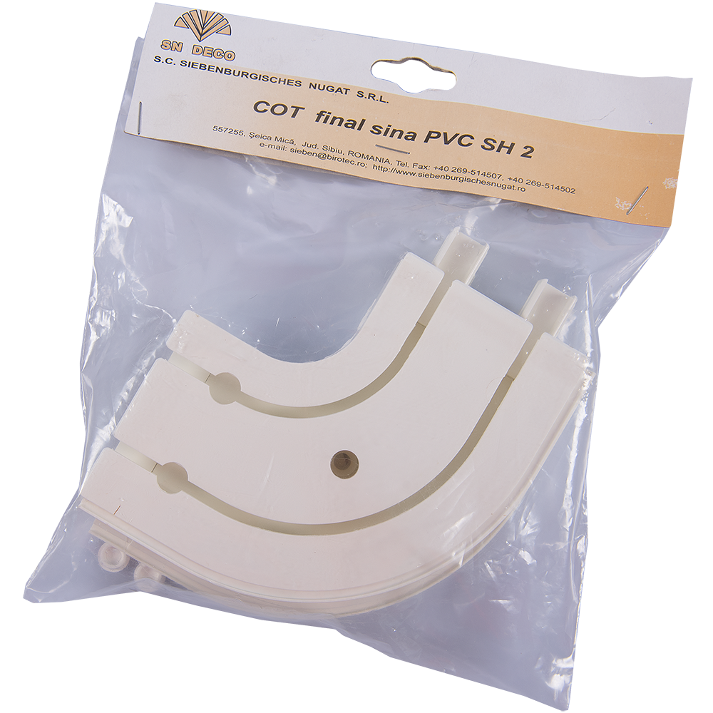 Cot final sina tavan SH2, stanga / dreapta, PVC, alb, 2 canale
