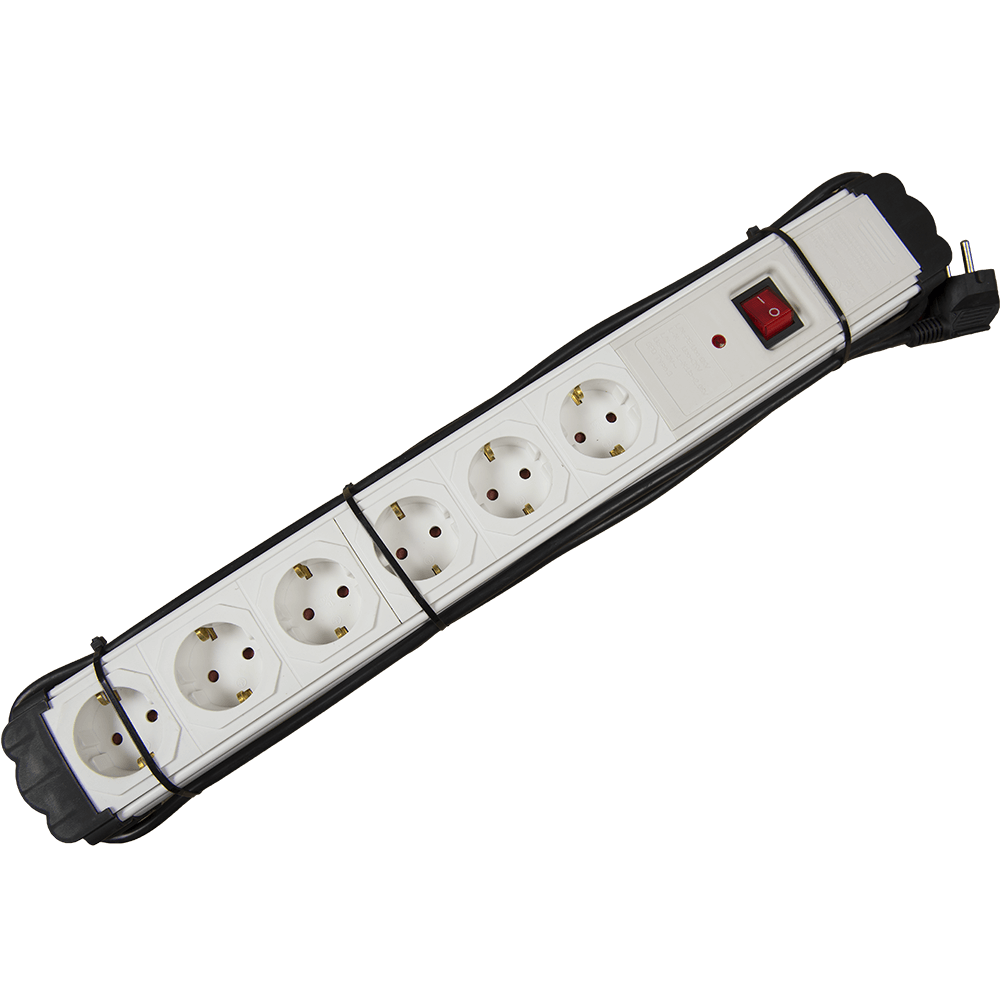 Prelungitor 6 prize, 16A, cu interupator si protectie, 250 V