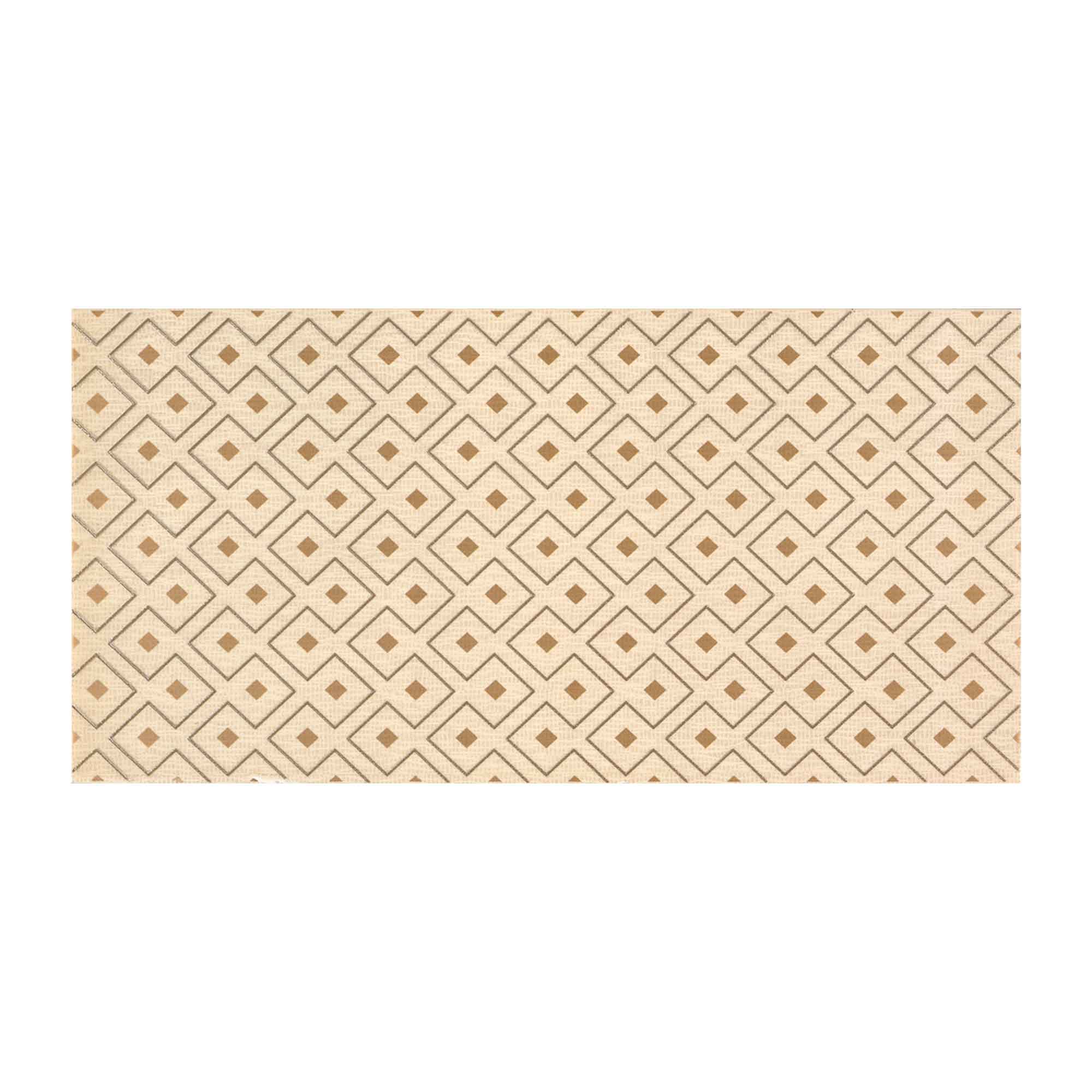 Faianta decorativa Cesarom Fabric Medalion bej, design geometric, 20,2 × 40,2 cm