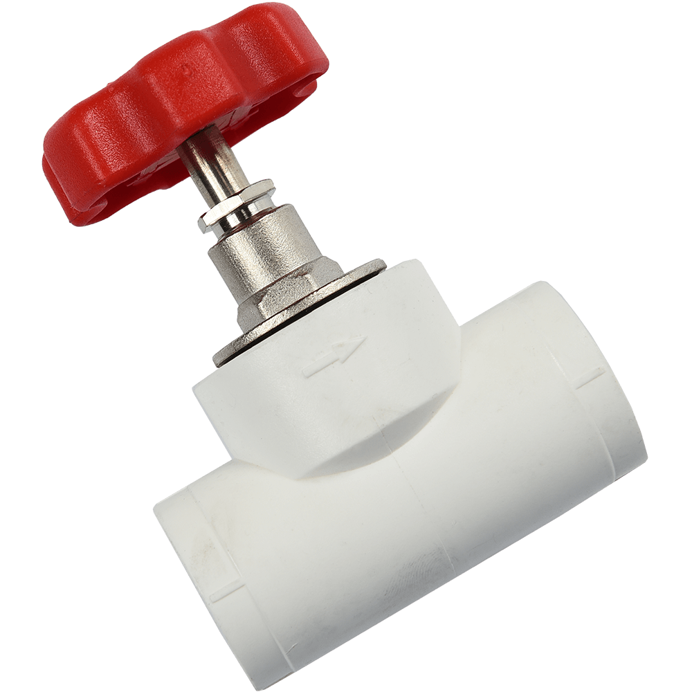 Robinet de trecere PPR Formull, cu sfera, cu rozeta, alb, 25 mm