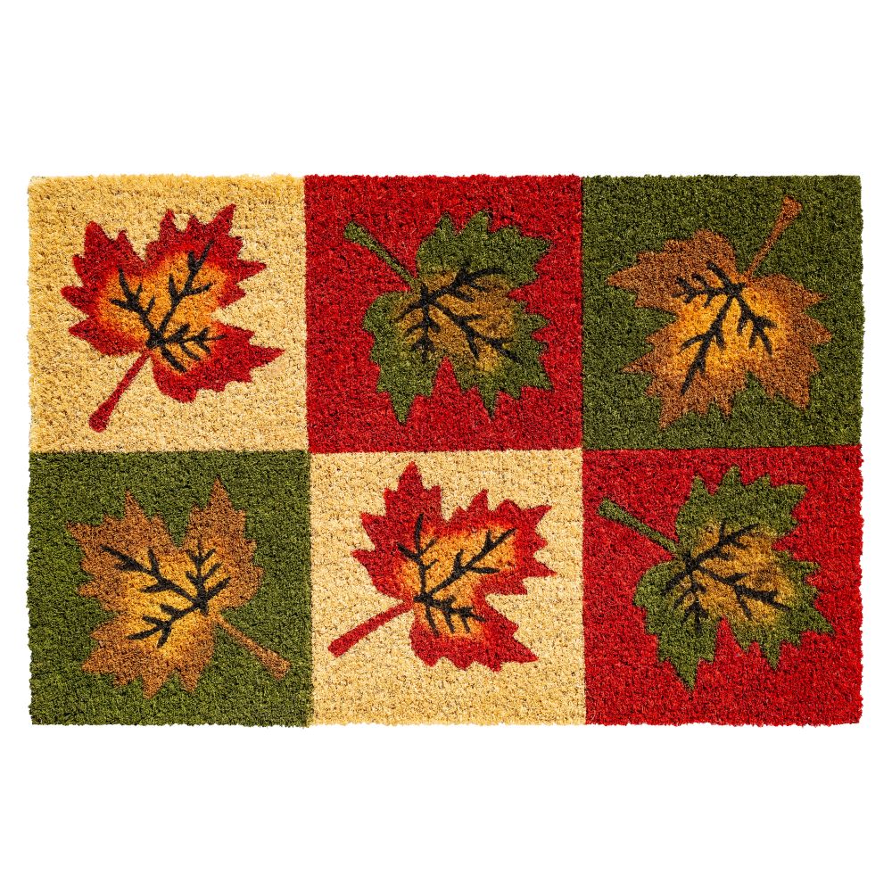 Stergator intrare Hamat Ruco Print 740, model cu frunze, 100% fibra de nuca de cocos, 40 x 60 cm