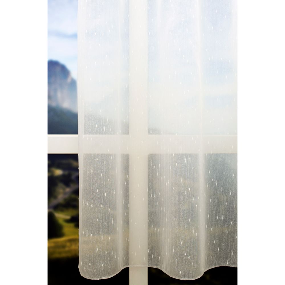 Perdea Rovitex Rita alb 101, model brodat semitransparent, 145 x 245 cm