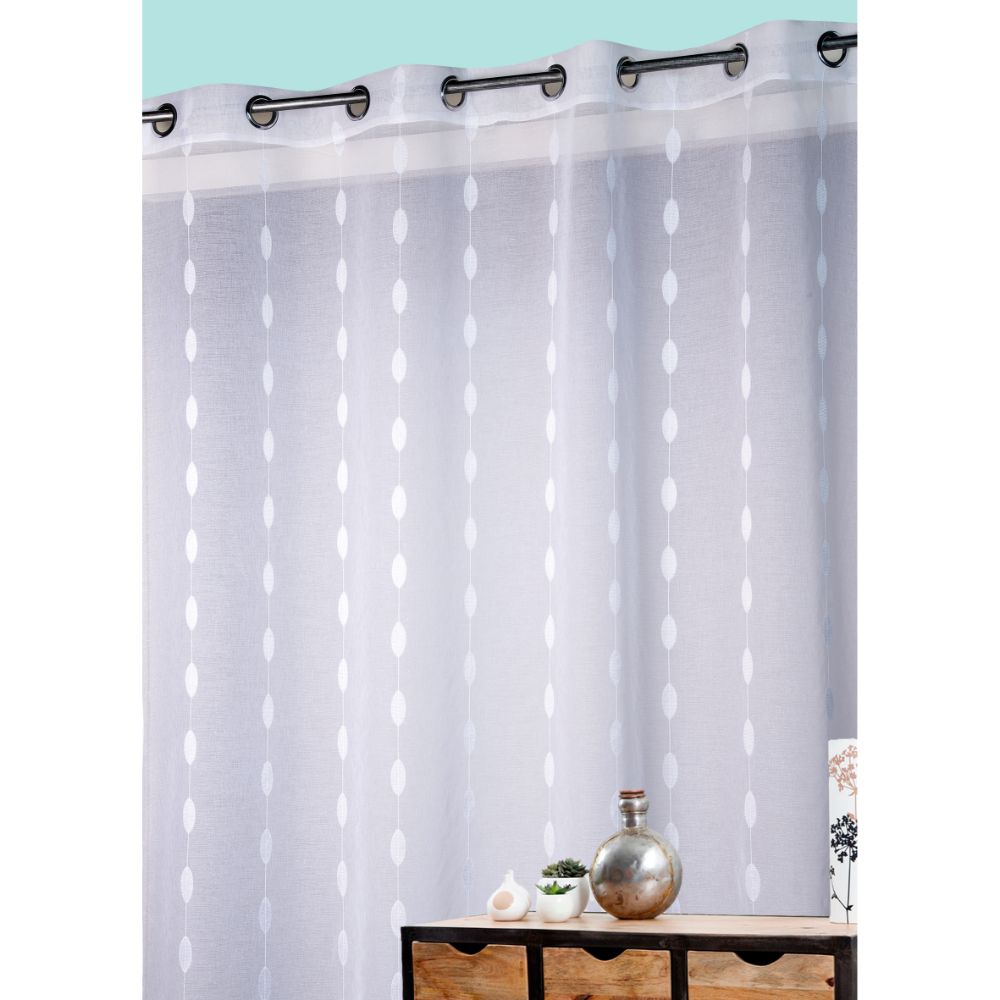 Perdea Lisa din 100% poliester, alba 011, 140 x 260 cm