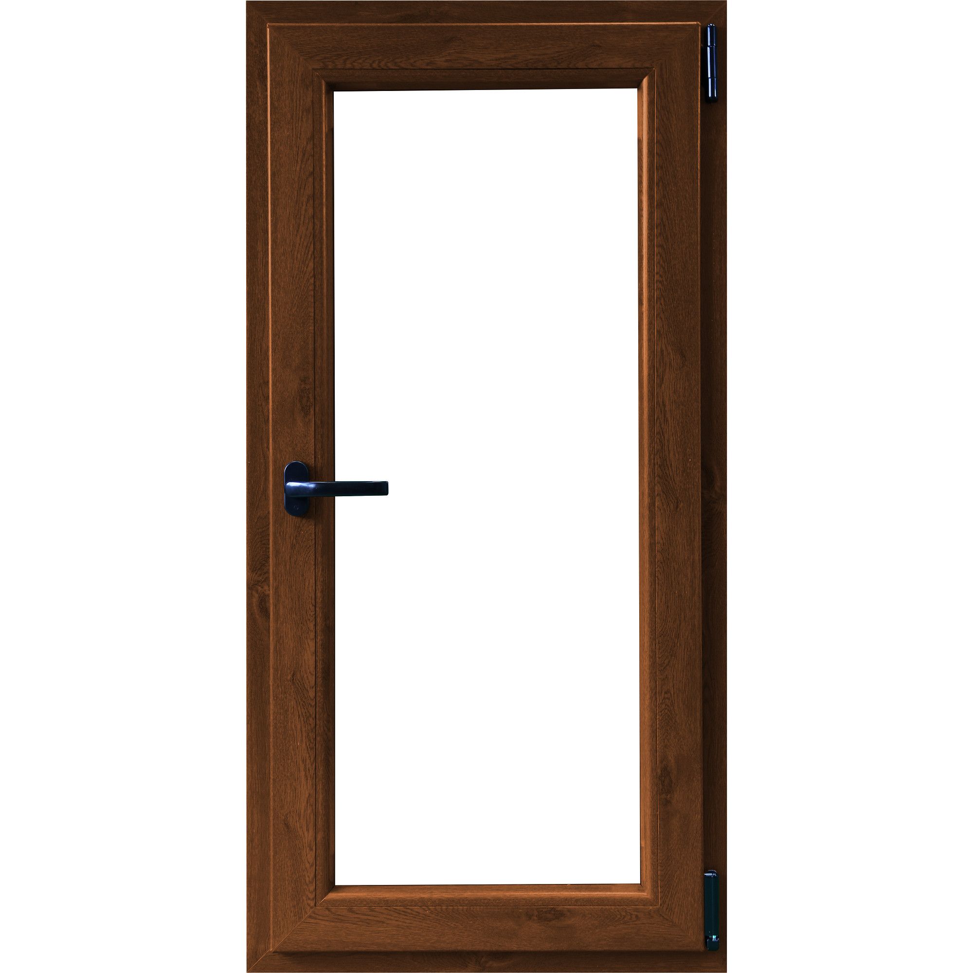 Fereastra PVC, 5 camere, deschidere dreapta oscilobatant, stejar, 76 x 116 cm