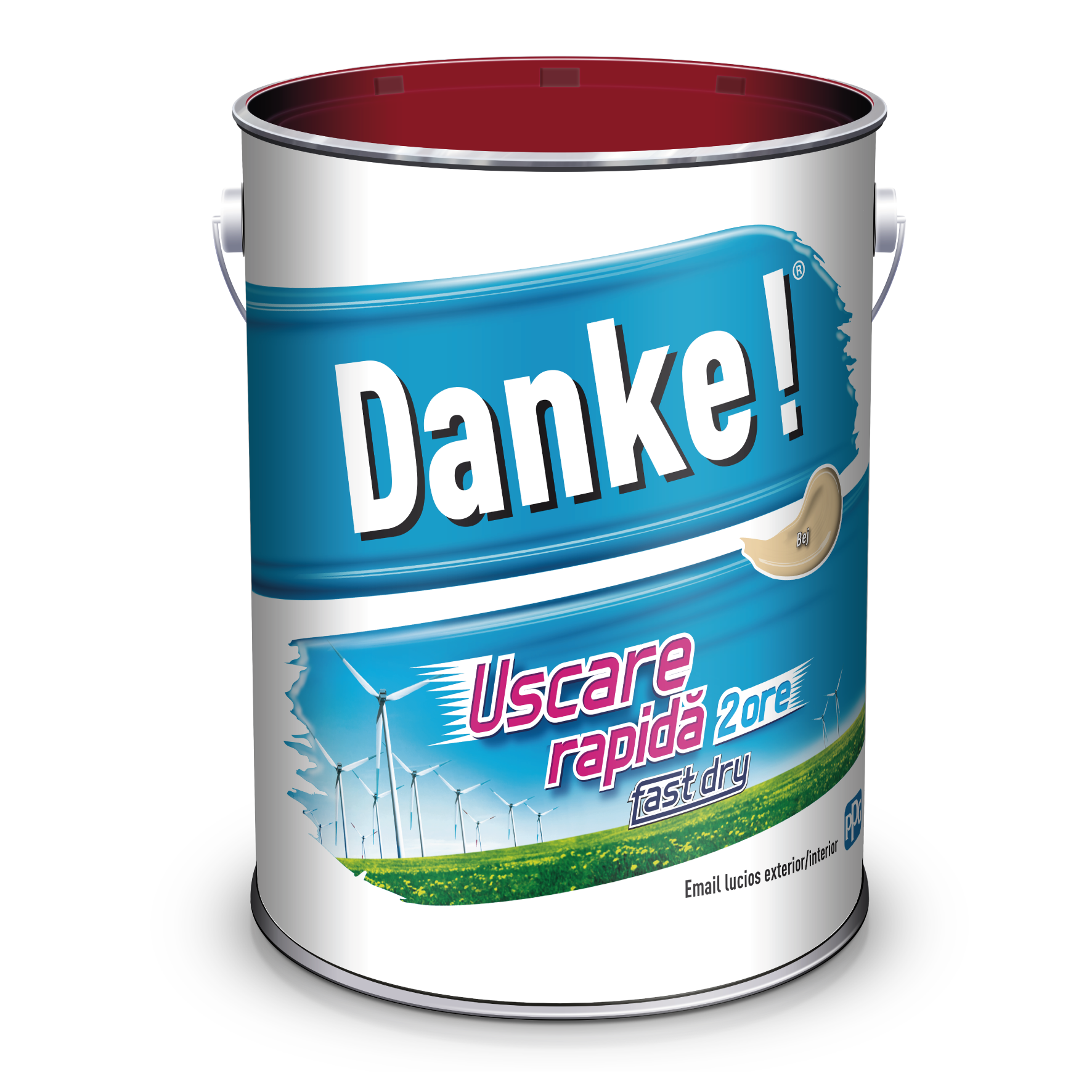 Email Danke uscare rapida, pentru metal, lemn, zidarie, exterior/interior, bej, lucios, 4 l