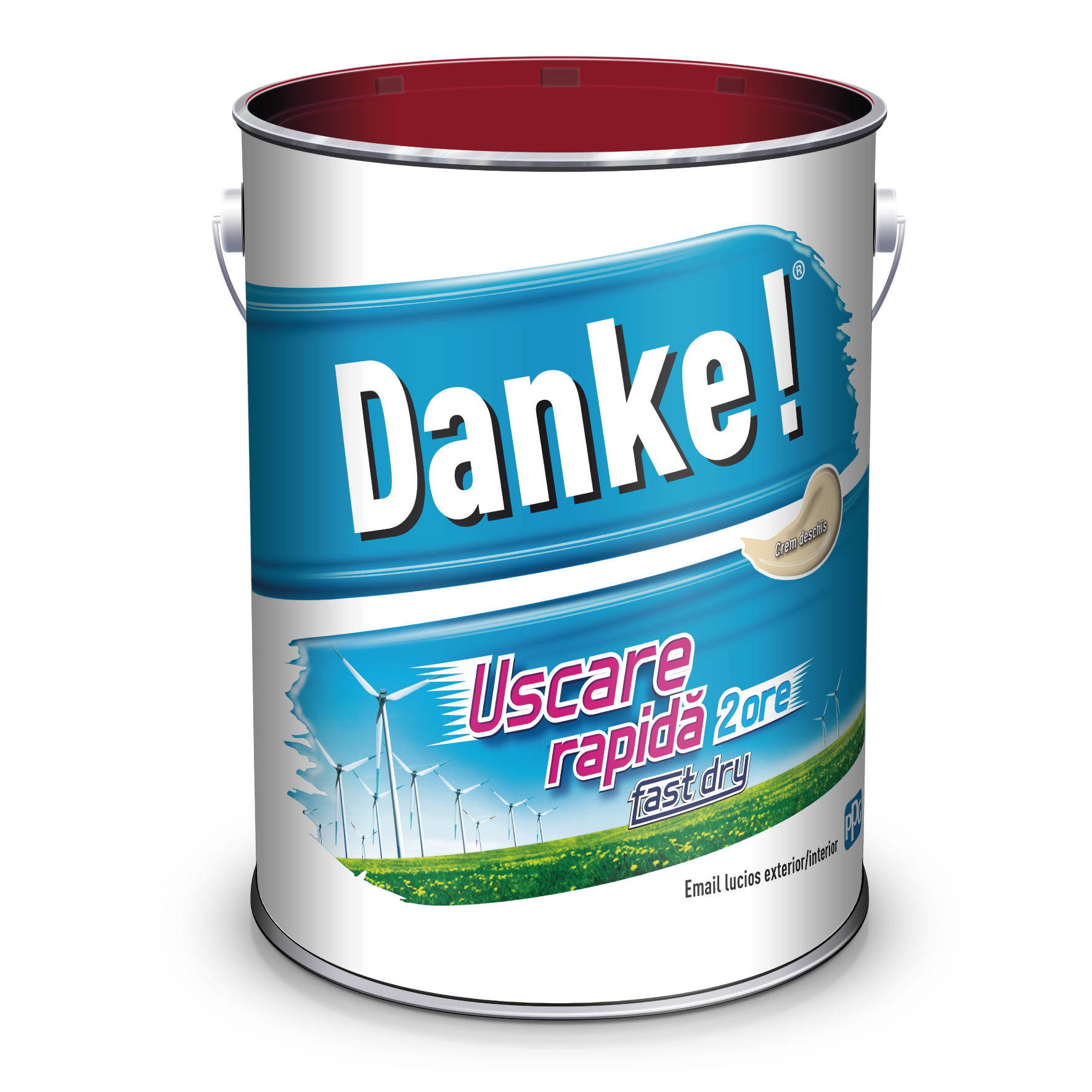 Email Danke uscare rapida, pentru metal, lemn, zidarie, exterior/interior, crem, lucios, 4 l