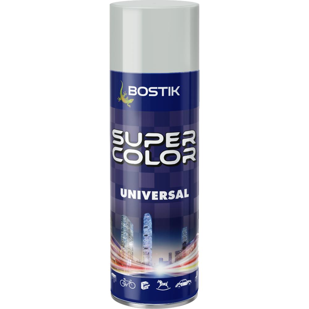 Vopsea spray universala decorativa Bostik Super Color, gri deschis RAL 7035, interior/exterior, 400 ml