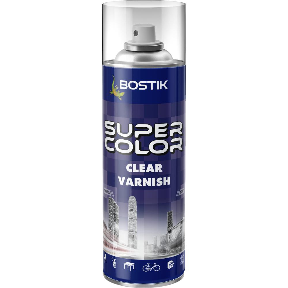 Vopsea spray lac Bostik Super Color, transparent, lucios, interior/exterior, 400 ml