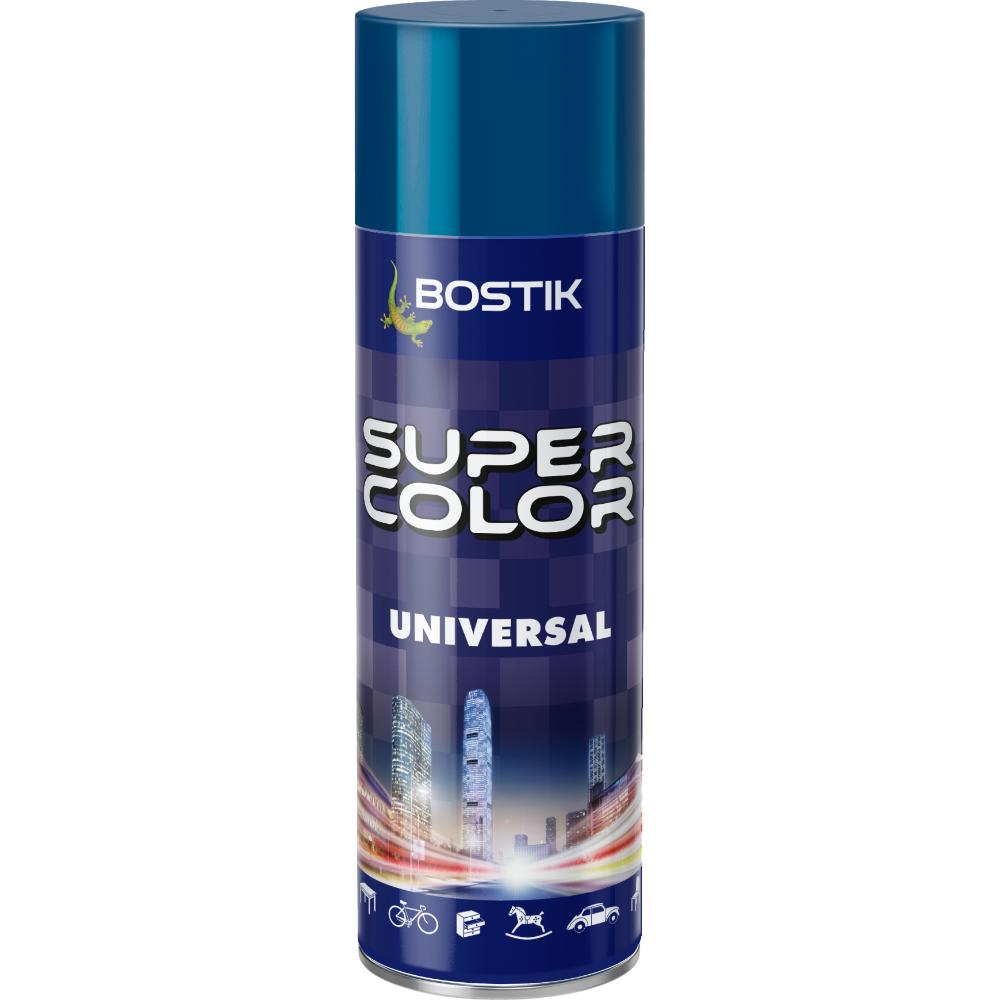 Vopsea spray retus decorativa Bostik Super Color Universal, albastru RAL 5005, interior/exterior, 400 ml