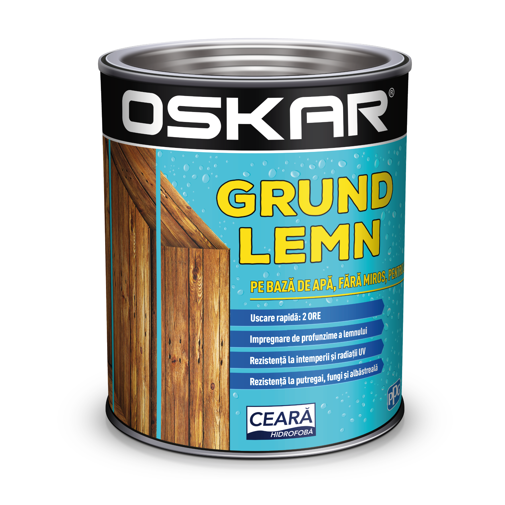 Grund pentru lemn pe baza de apa, Oskar, incolor, 2.5 L