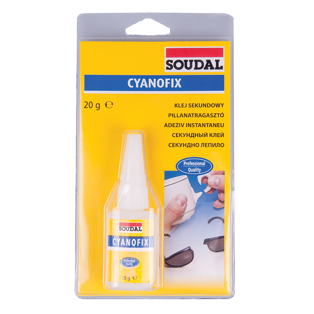 Adeziv instantaneu pentru plastic, ceramica si sticla Soudal Cyanofix 84A, 20 g