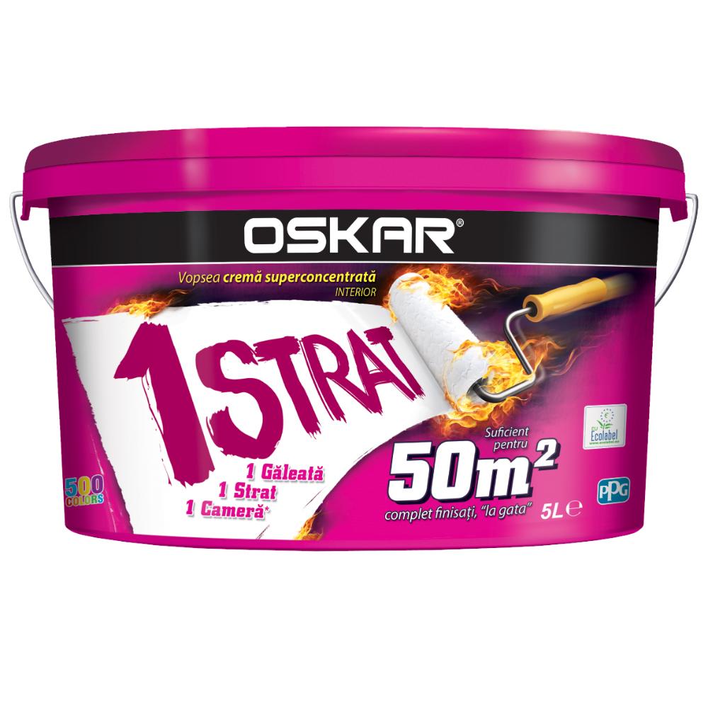 Vopsea lavabila interior Oskar crema 1 strat, alb, 5 l