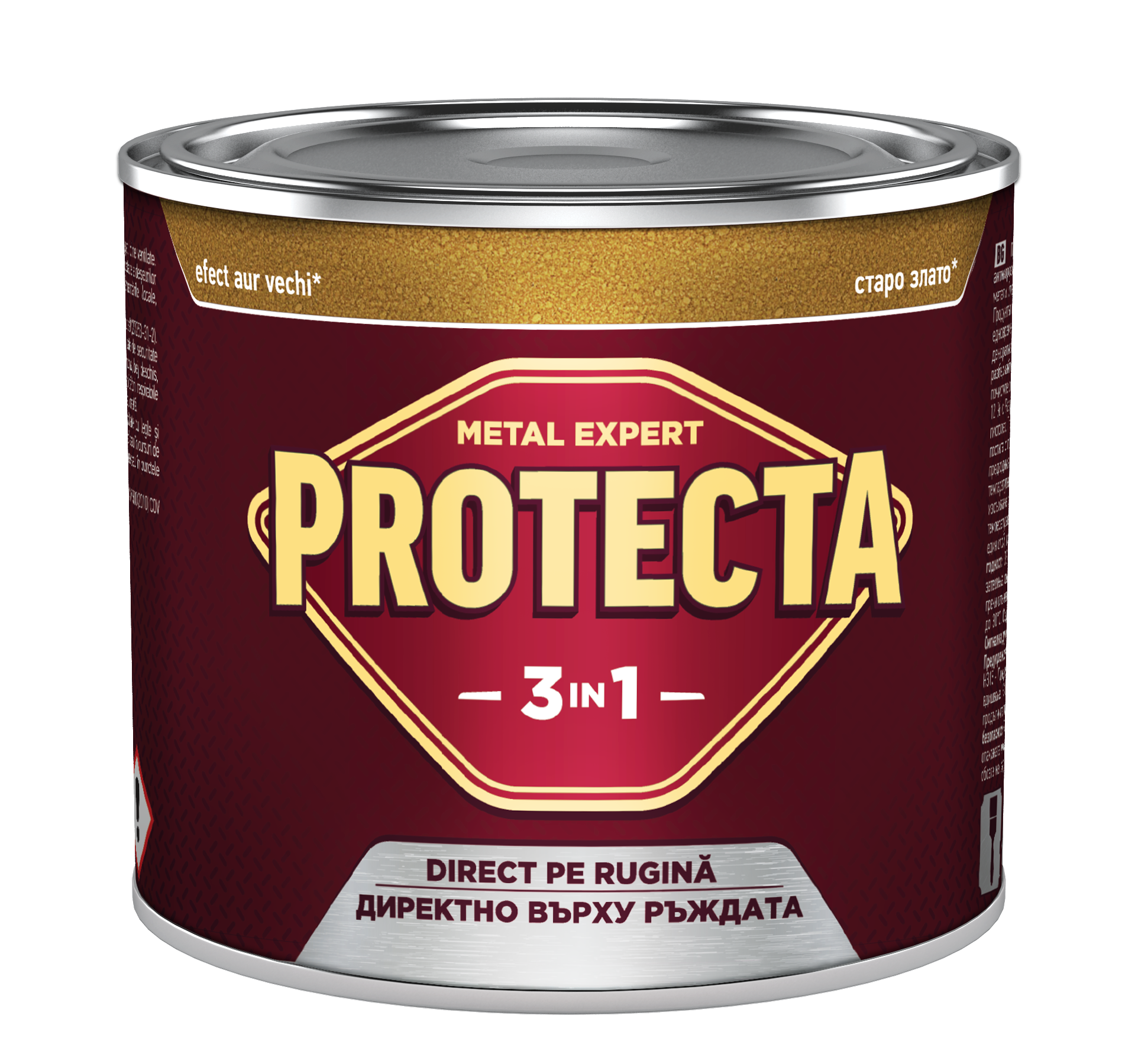 Vopsea alchidica/email Protecta 3 in 1, aur vechi, interior/exterior, 0,5 L