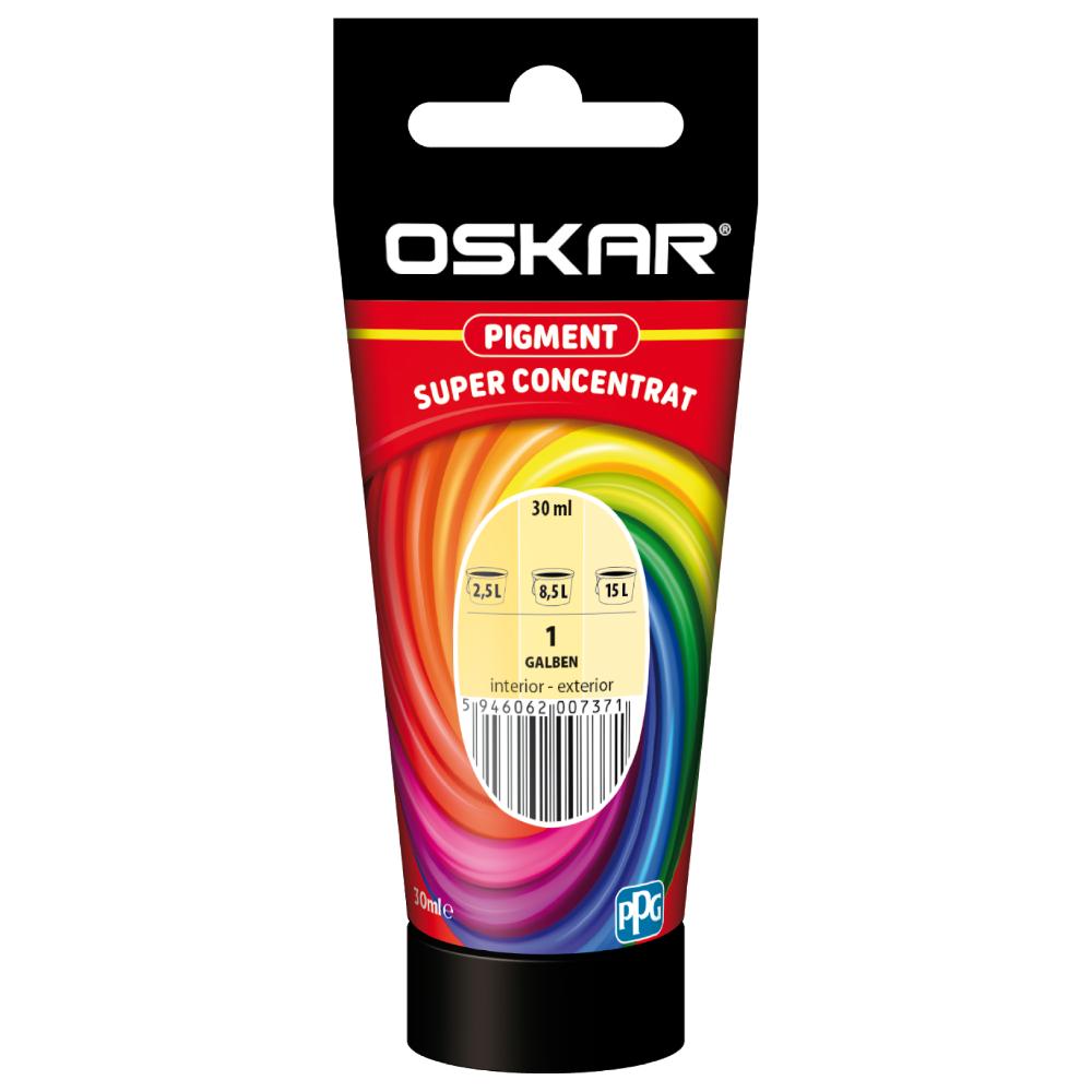 Pigment super concentrat Oskar ,interior,pentru vopsea lavabila,galben,30 ml