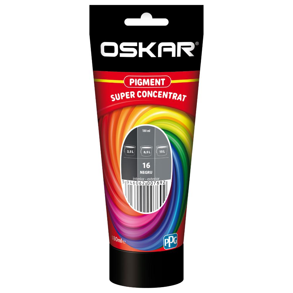 Pigment super concentrat Oskar, interior, pentru vopsea lavabila, negru, 180 ml