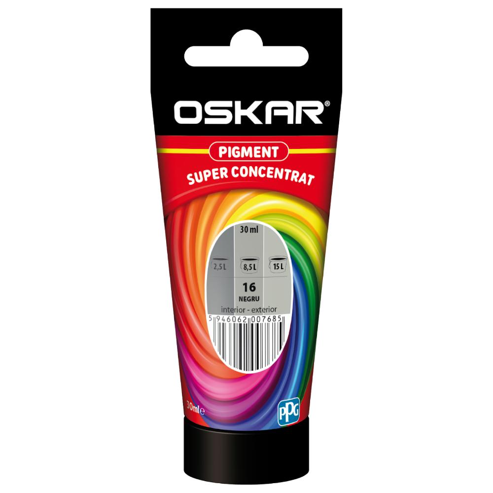 Pigment super concentrat Oskar, interior, pentru vopsea lavabila, negru, 30 ml