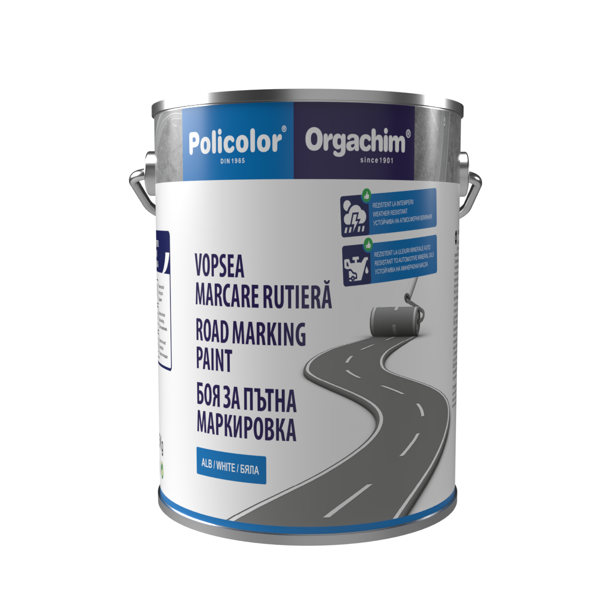 Vopsea pentru marcare rutiera Policolor Deko, alb, 3.5 kg