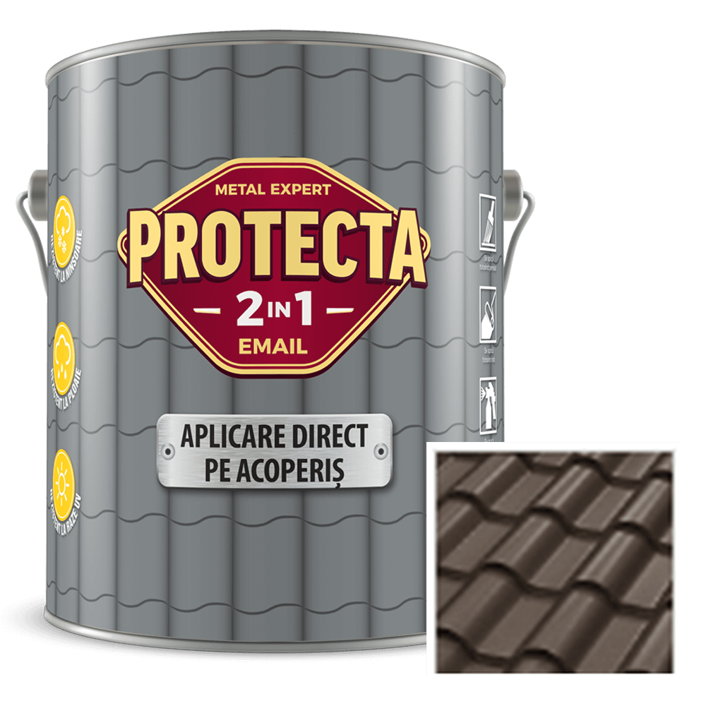 Email pentru acoperis Protecta 2 in 1,maro ciocolata, interior/exterior, 4 l