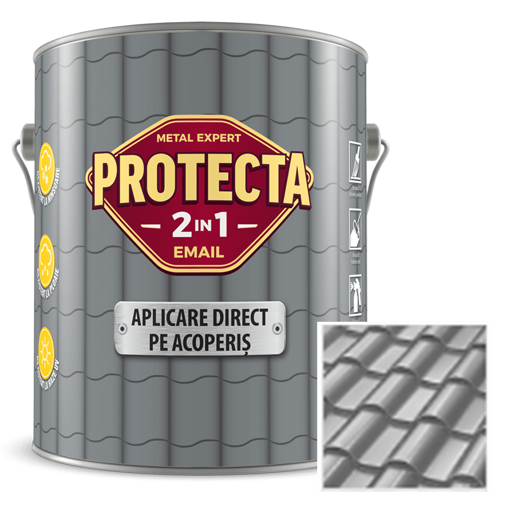 Email pentru acoperis Protecta 2 in 1, gri, interior/exterior, 4 l