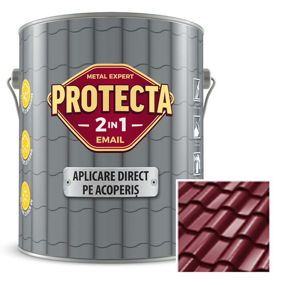 Email pentru acoperis Protecta 2 in 1, maro roscat, interior/exterior, 4 l