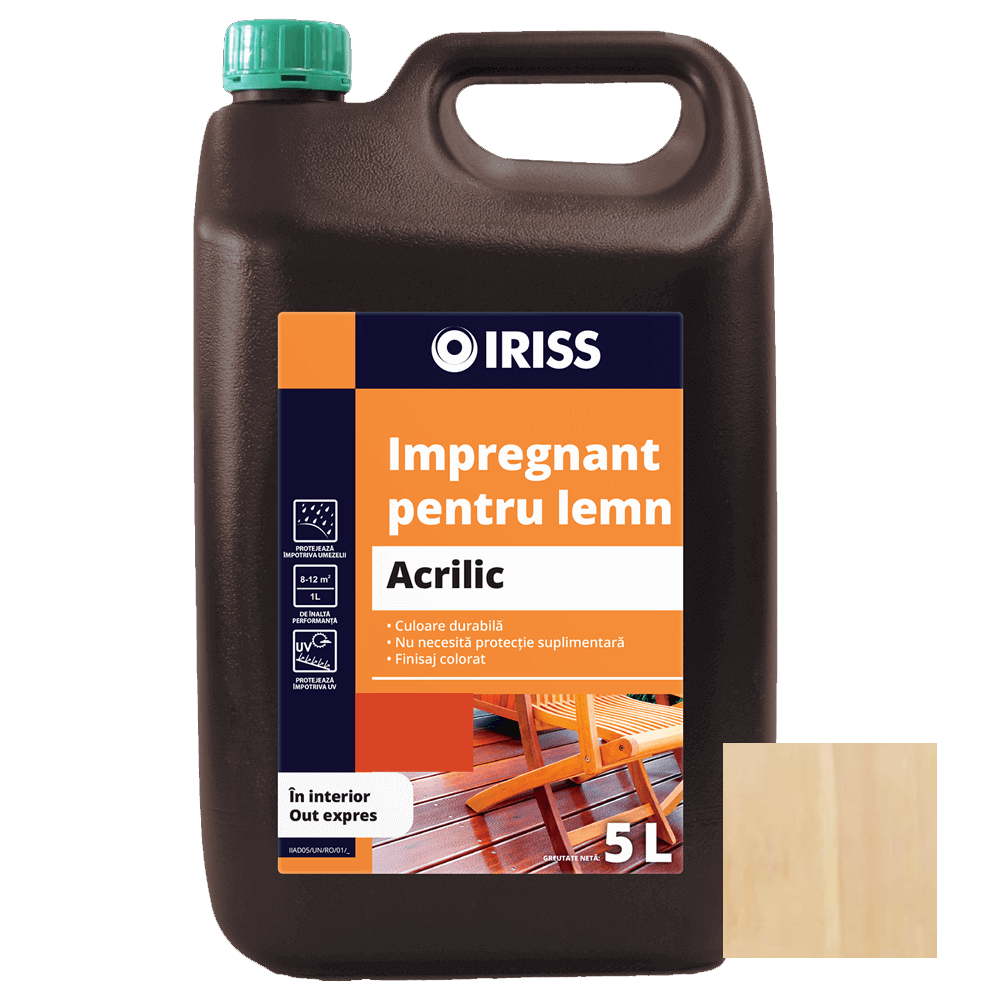 Impregnant pentru lemn, Iriss, interior/exterior, pin, 5 l