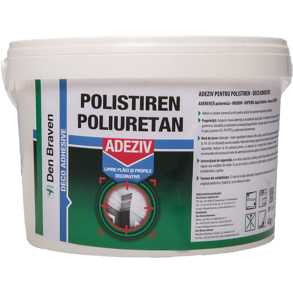 Adeziv pentru polistiren Den Braven, alb, 4 kg
