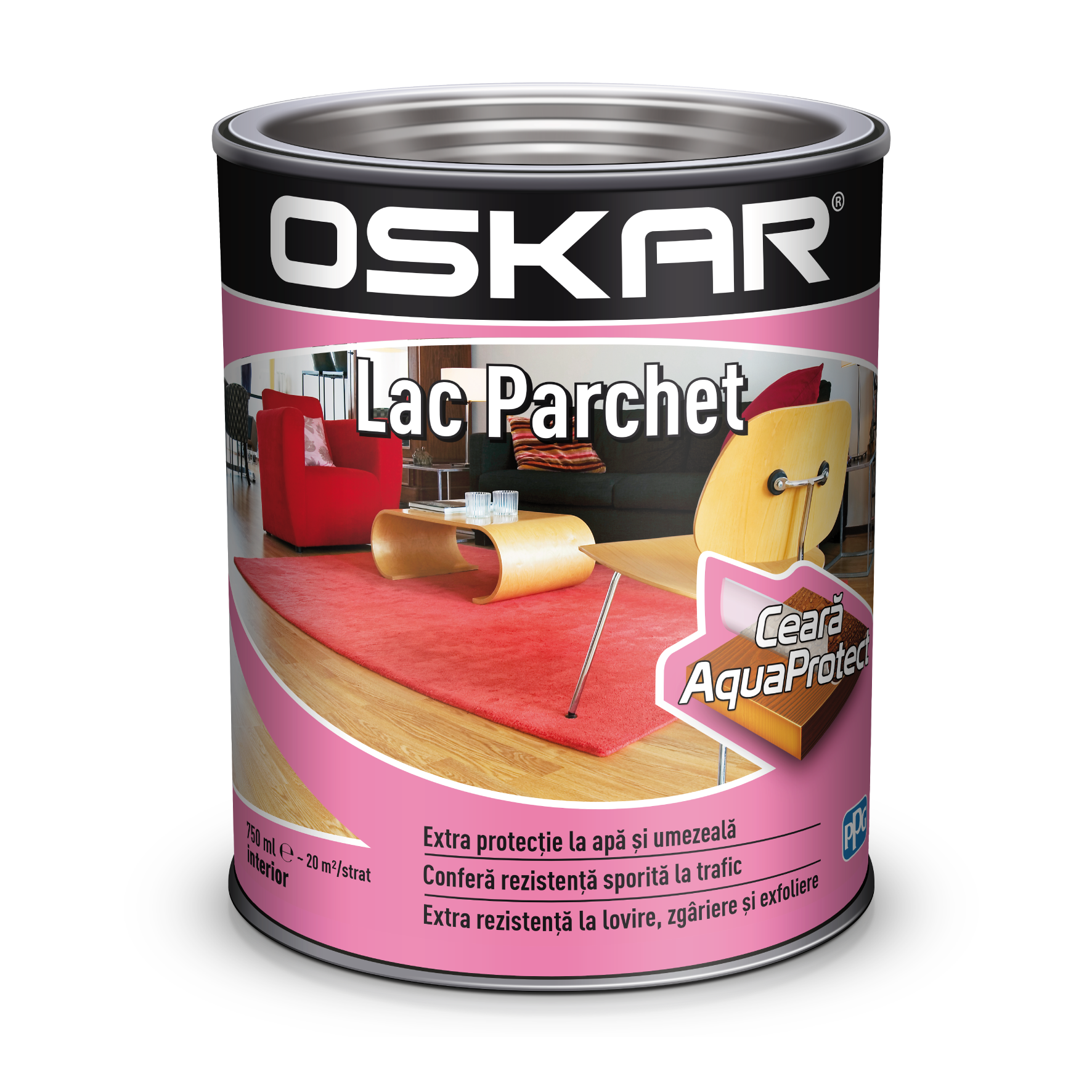 Lac pentru parchet, interior, Oskar, 2.5L, incolor