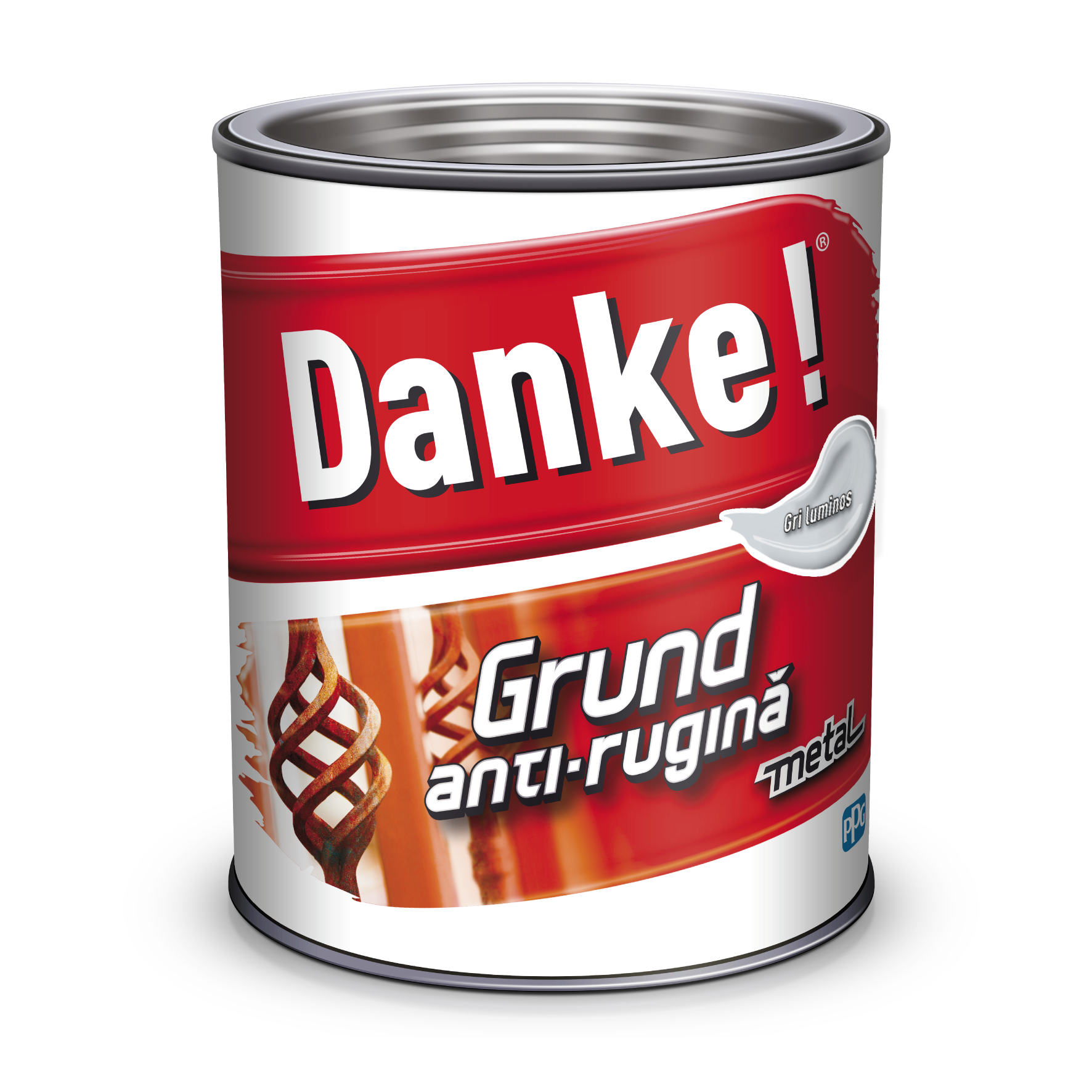 Grund metal anti-rugina Danke, interior/exterior, gri, 2.5 l
