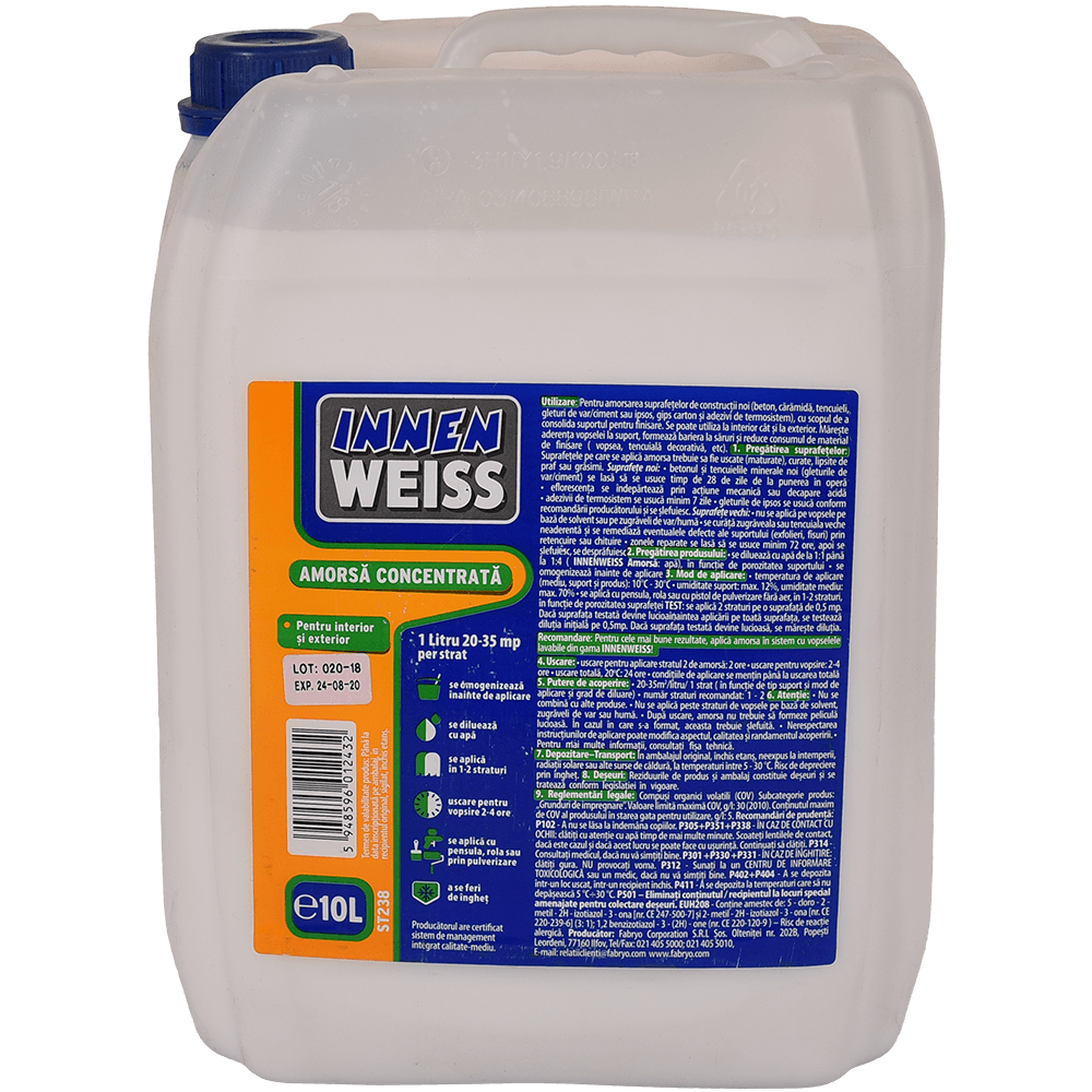 Amorsa concentrata pentru perete Innenweiss, interior/exterior, 10 L