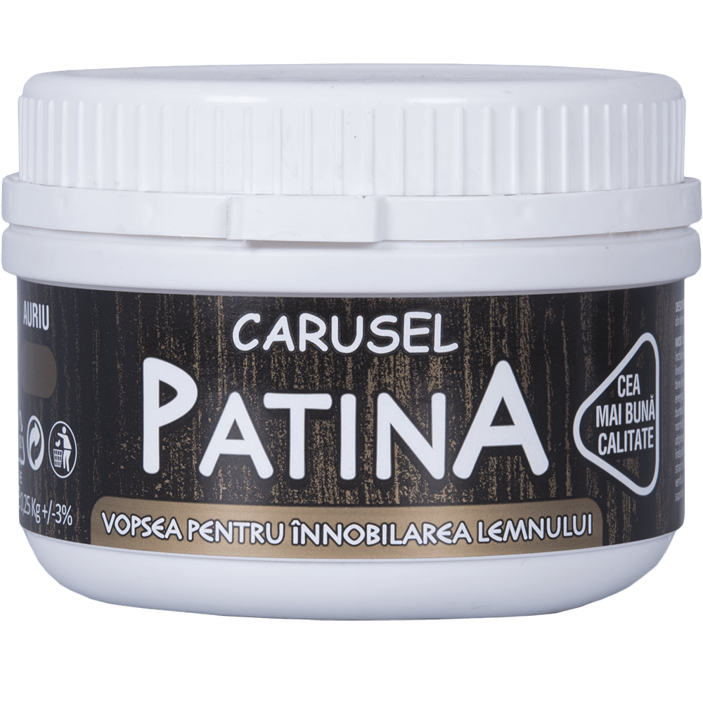 Vopsea lemn Patina Carusel,auriu,interior/exterior, 0.25 kg