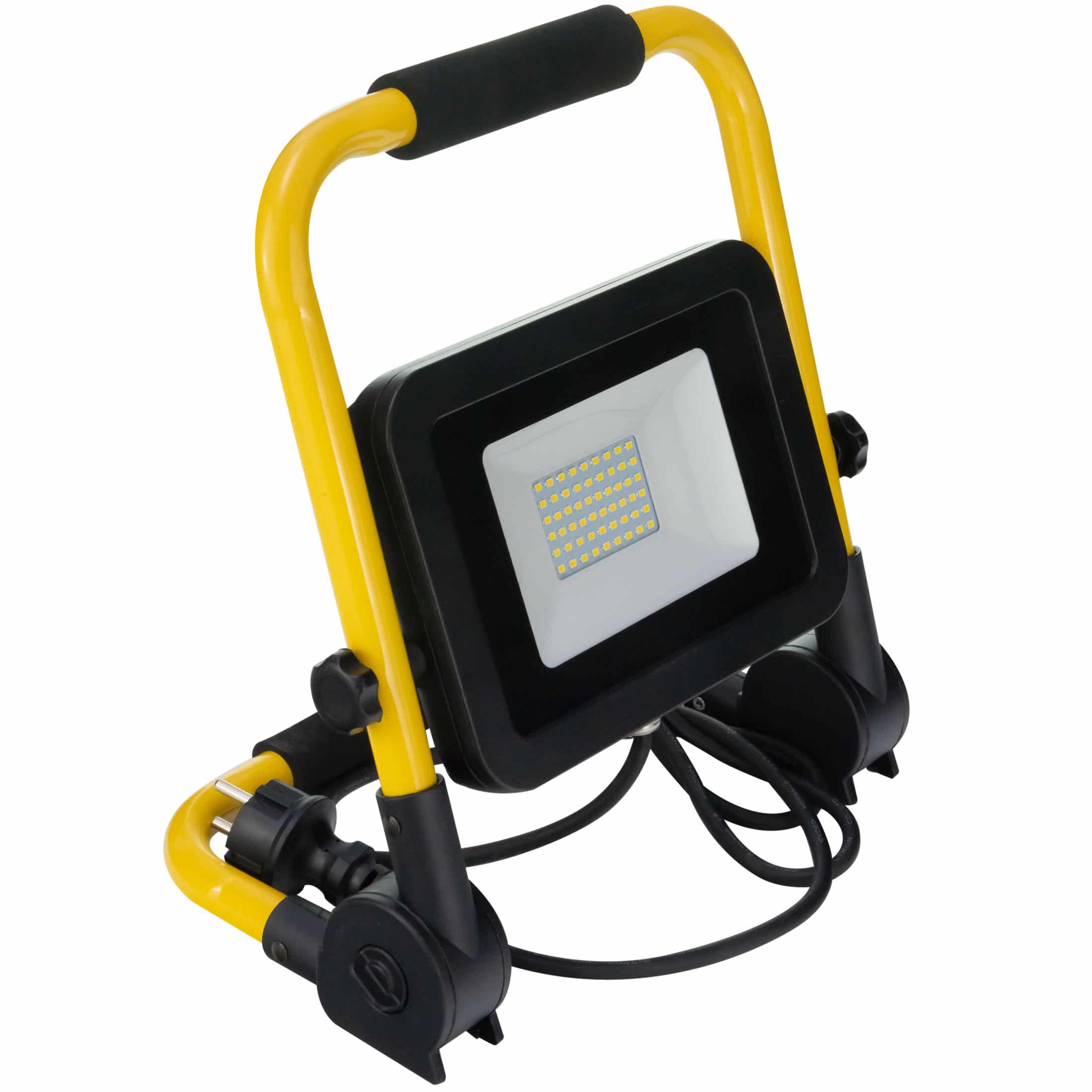 Proiector LED cu stativ pliabil Hepol, IP65, 50W, galben/negru, lumina rece