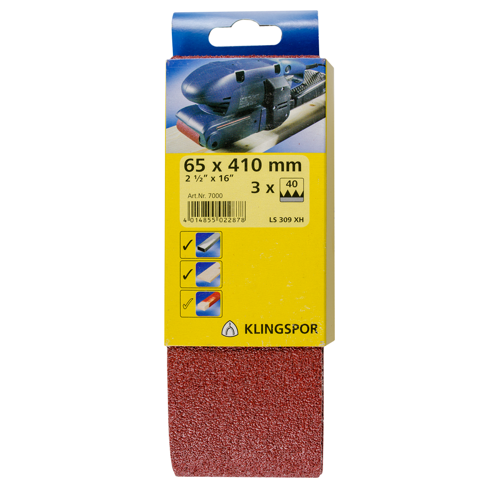 Benzi abrazive pentru slefuire metale si lemn, Klingspor 7002, 65 mm, granulatie 80