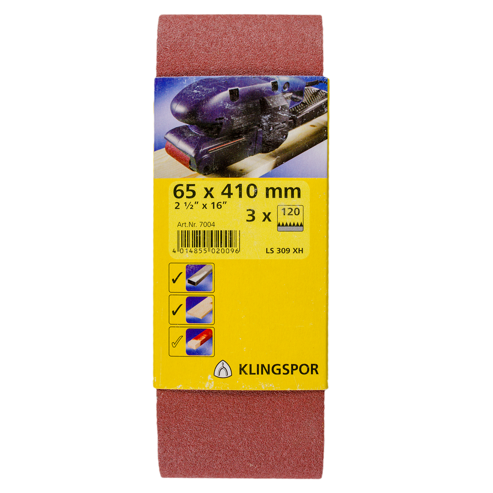 Benzi abrazive pentru slefuire metale si lemn, Klingspor 7004, 65 mm, granulatie 120