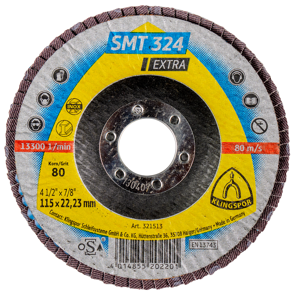 Perie abraziva Klingspor, pentru otel, granulatie 80, 115 X 22,23 mm