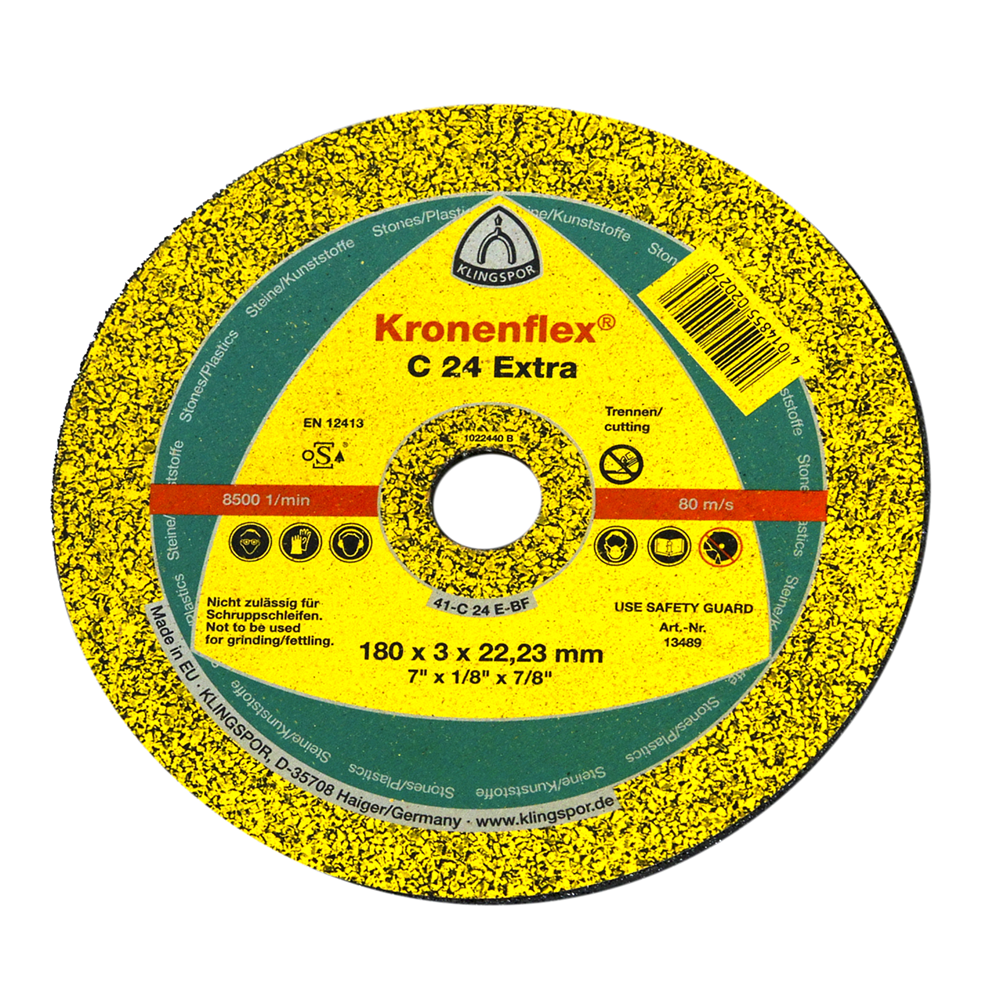 Disc debitare piatra, Klingspor 13489, 180 x 22.23 x 3 mm