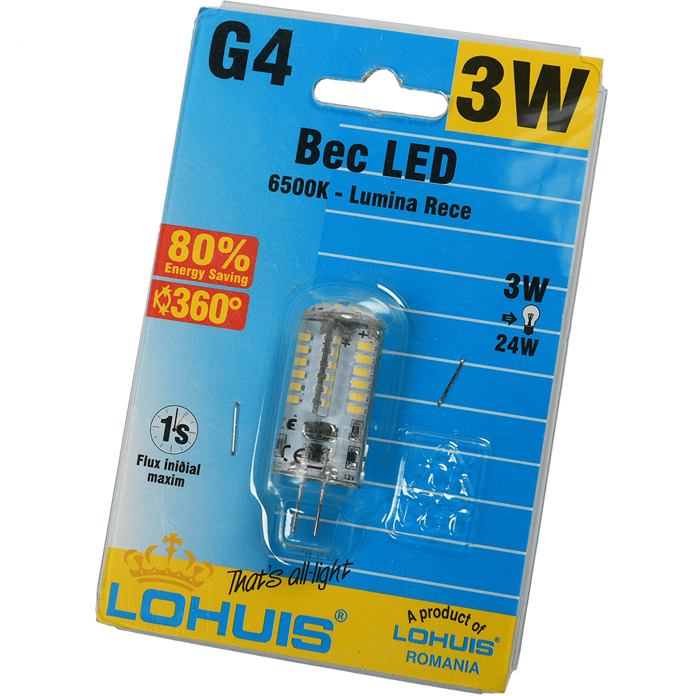 Bec Led Silicon G4 3W Lohuis Lumina Rece