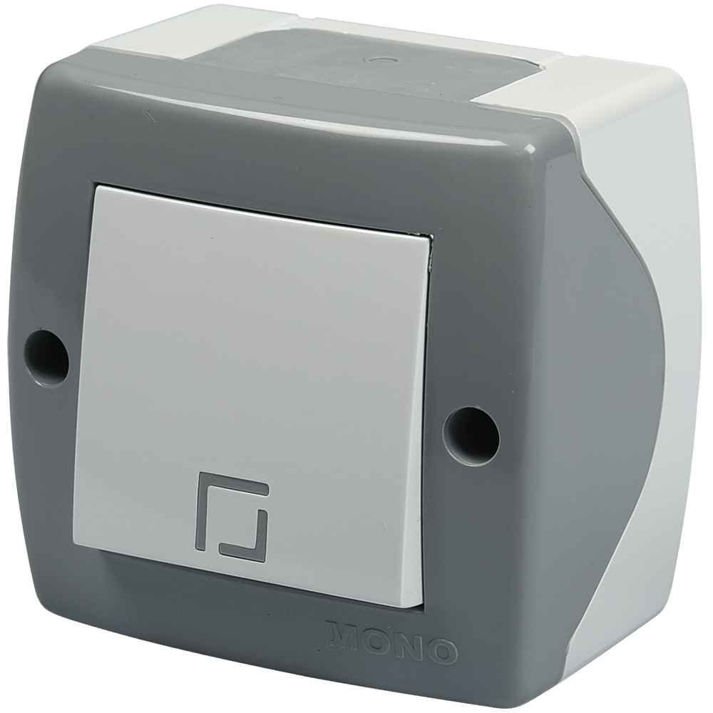 Intrerupator simplu Octans Mono Electric, alb-gri, IP44